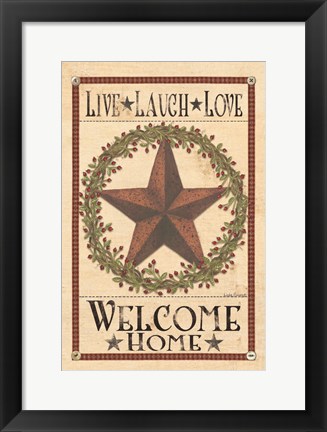 Framed Welcome Home Barn Star Print