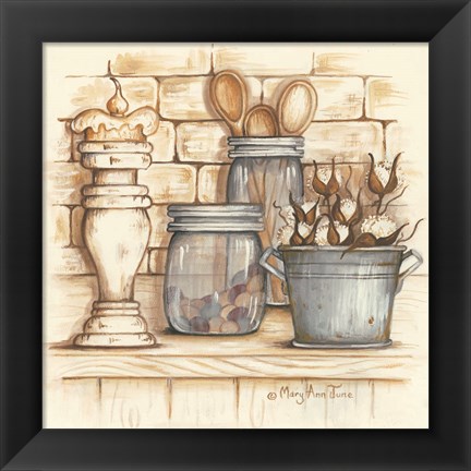 Framed Jars and Wooden Spoons Print