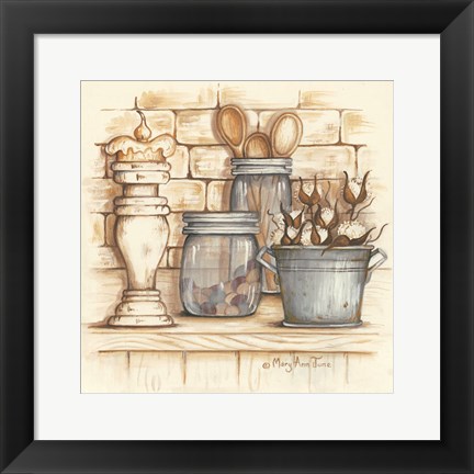 Framed Jars and Wooden Spoons Print