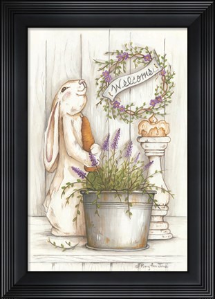 Framed Welcome Bunny Print