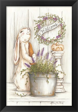 Framed Welcome Bunny Print