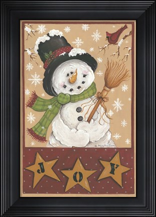Framed Snowman&#39;s Joy Print