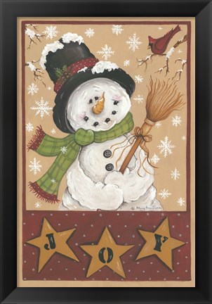 Framed Snowman&#39;s Joy Print