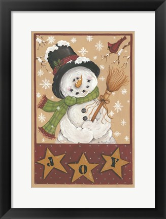 Framed Snowman&#39;s Joy Print