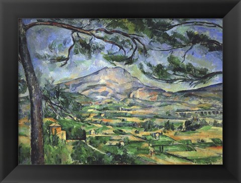 Framed Mont Sainte-Victoire with Large Pine Tree Print