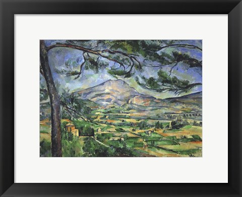 Framed Mont Sainte-Victoire with Large Pine Tree Print