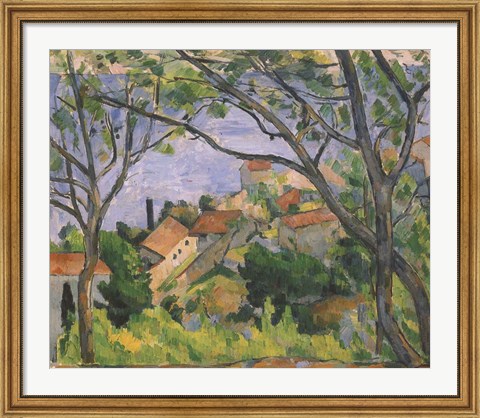 Framed View of L&#39;Estaque Through the Trees Print