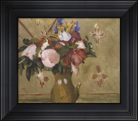 Framed Flowers in a Vase, 1886 Print