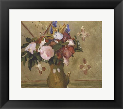 Framed Flowers in a Vase, 1886 Print