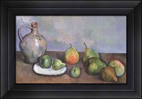 Framed Still Life with Pitcher and Fruit Print