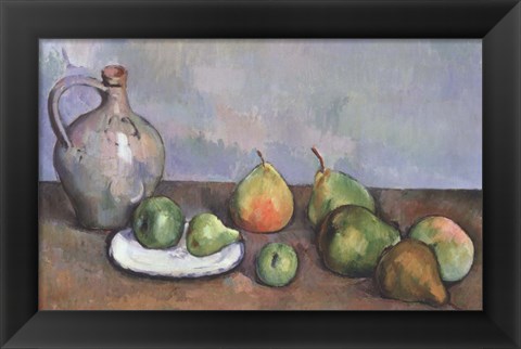 Framed Still Life with Pitcher and Fruit Print