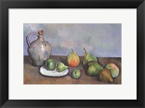 Framed Still Life with Pitcher and Fruit Print