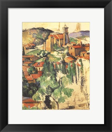 Framed Village of Gardanne, 1885 Print