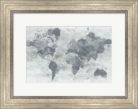 Framed Golden World Gray Print