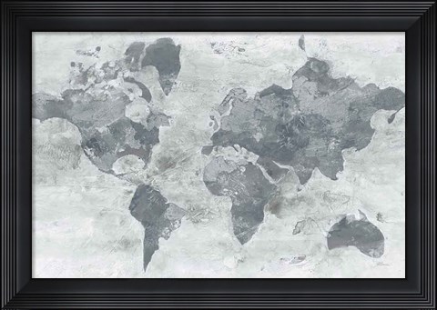 Framed Golden World Gray Print