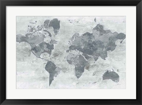 Framed Golden World Gray Print