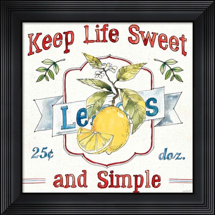 Framed Fruit Stand II Print