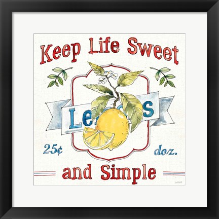 Framed Fruit Stand II Print