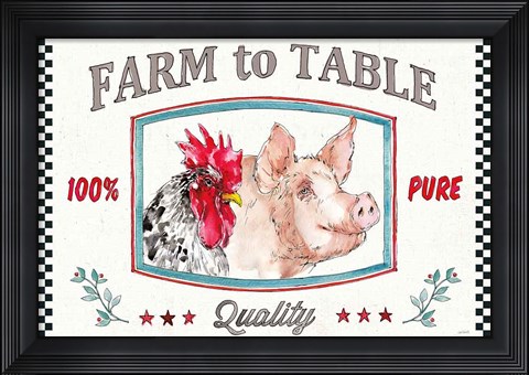 Framed Farm Signs I Print