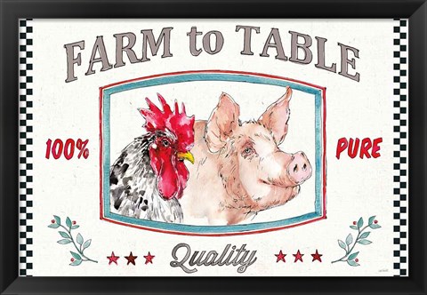 Framed Farm Signs I Print