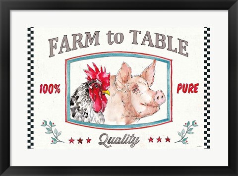 Framed Farm Signs I Print