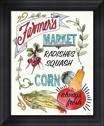 Framed Veggie Market VII Print