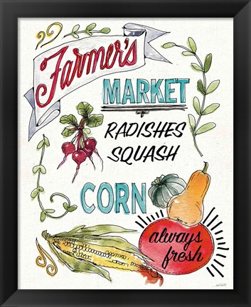 Framed Veggie Market VII Print