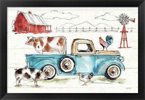 Framed Down on the Farm I No Words Print