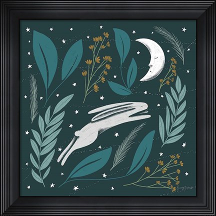 Framed Sweet Dreams Bunny V Print
