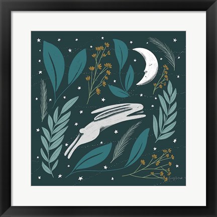 Framed Sweet Dreams Bunny V Print