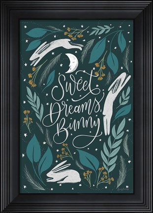 Framed Sweet Dreams Bunny II Print