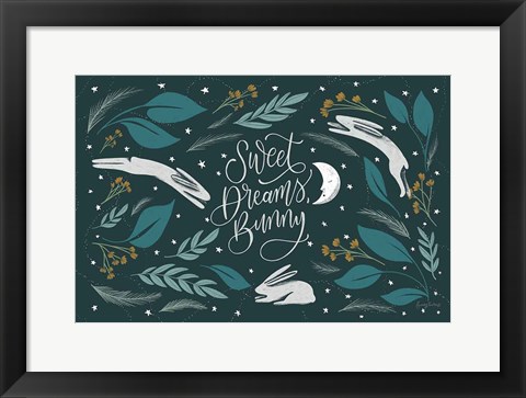 Framed Sweet Dreams Bunny I Print