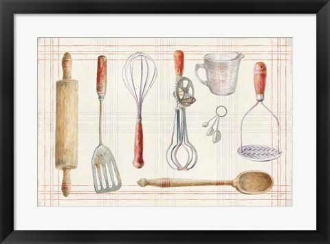 Framed Floursack Kitchen IX Print