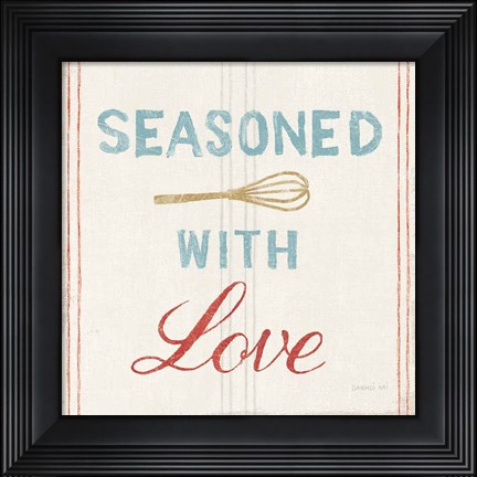 Framed Floursack Kitchen VII Bold Print