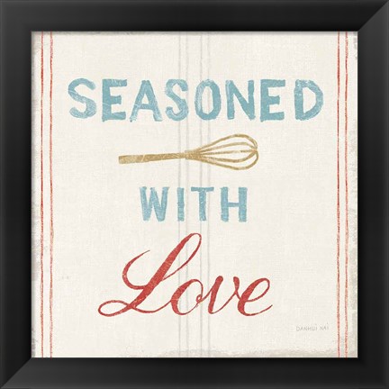 Framed Floursack Kitchen VII Bold Print