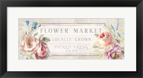 Framed Cottage Garden VIII on wood Print