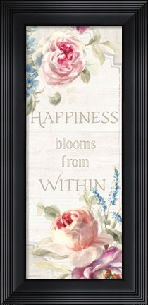 Framed Cottage Garden VII on wood Print
