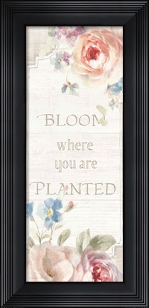 Framed Cottage Garden VI on wood Print