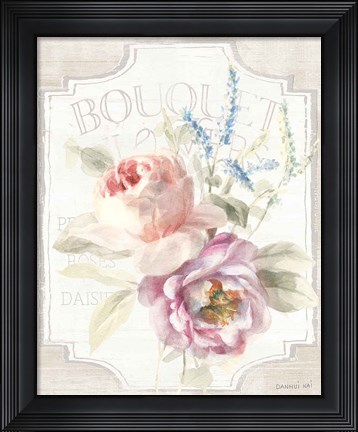 Framed Cottage Garden V on wood Print