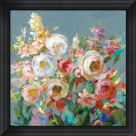 Framed Joy of the Garden Square I Print