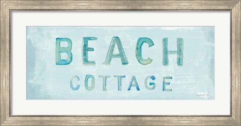 Framed Beach Cottage Sign Print