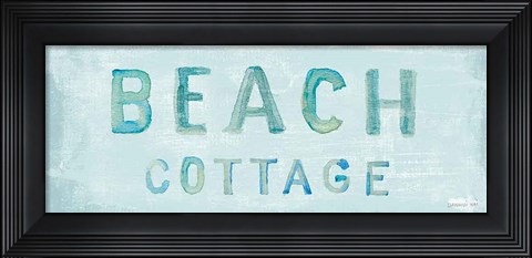 Framed Beach Cottage Sign Print