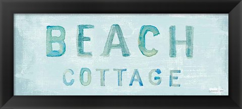 Framed Beach Cottage Sign Print