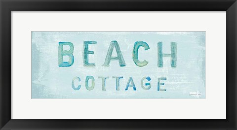 Framed Beach Cottage Sign Print