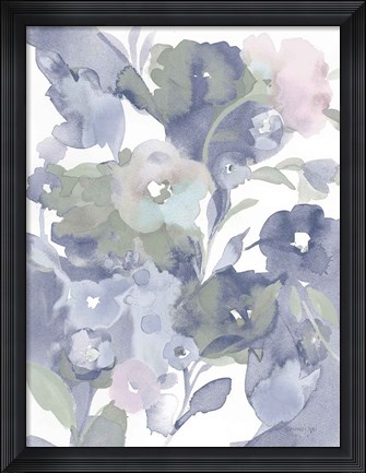 Framed Jewel Garden I Blue Print