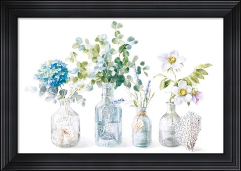 Framed Beach Flowers I Print