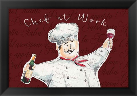 Framed Chef at Work II Print