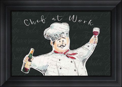 Framed Chef at Work I Print