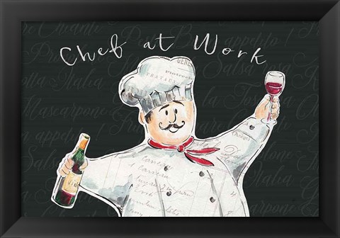 Framed Chef at Work I Print