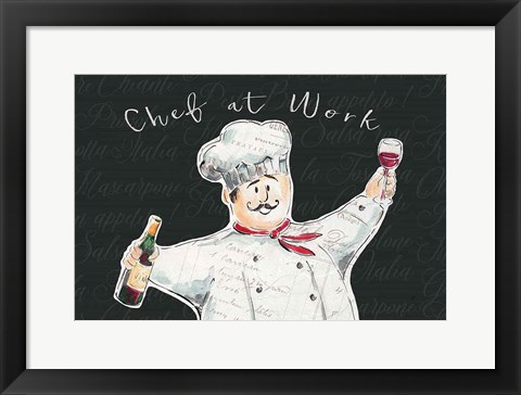 Framed Chef at Work I Print